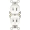 Leviton Straight Blade Receptacle, 1-15R, 15 A, 125V AC, 2 Pole, 2 Wire, Non-Grounded 00223-00W - alternate 2